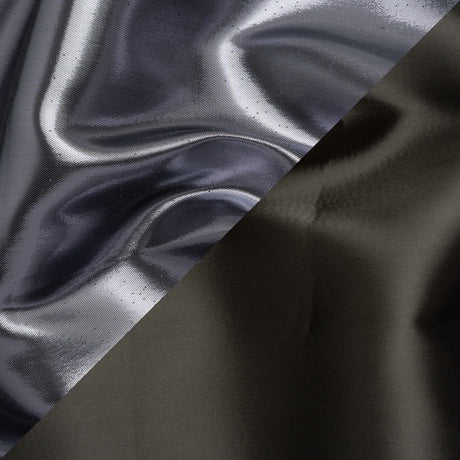 Double Faced Lame Mikado - Gunmetal - Sara Collection