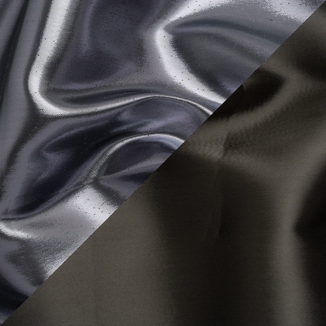 Double Faced Lame Mikado - Gunmetal - Sara Collection