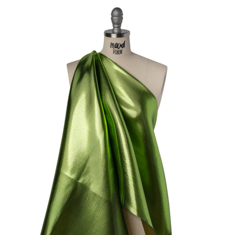 Double Faced Lame Mikado - Chartreuse - Sara Collection