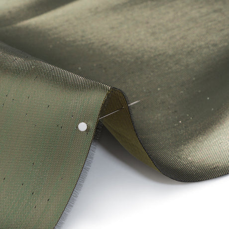 Double Faced Lame Mikado - Dark Olive Green - Sara Collection