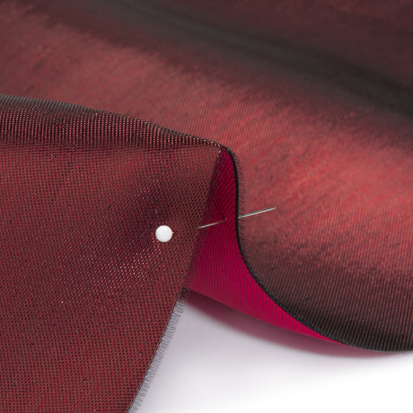 Double Faced Lame Mikado - Cranberry - Sara Collection