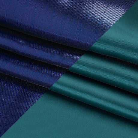 Double Faced Lame Mikado - Dark Teal and Navy - Sara Collection