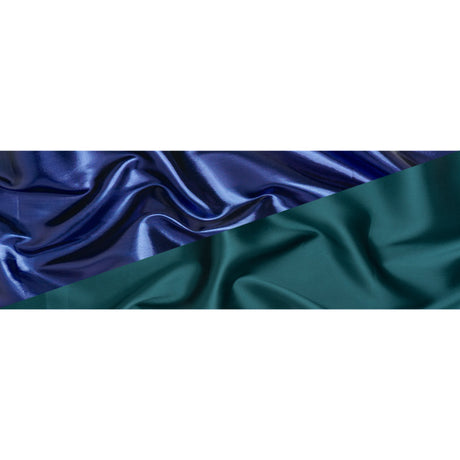 Double Faced Lame Mikado - Dark Teal and Navy - Sara Collection