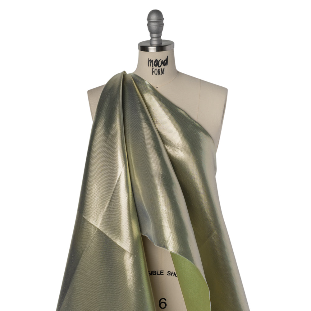 Double Faced Lame Mikado - Pistachio Green - Sara Collection