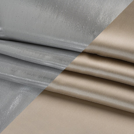 Double Faced Lame Mikado - Dove Gray - Sara Collection