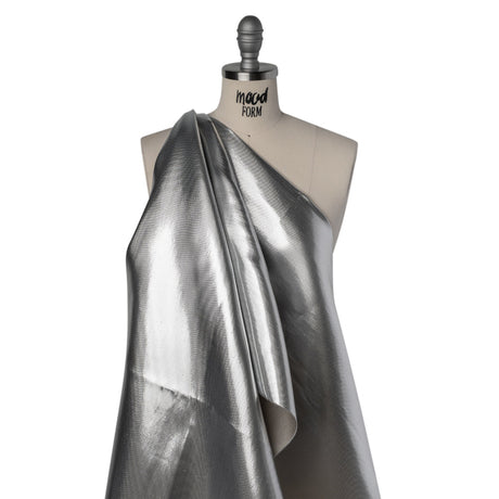 Double Faced Lame Mikado - Dove Gray - Sara Collection