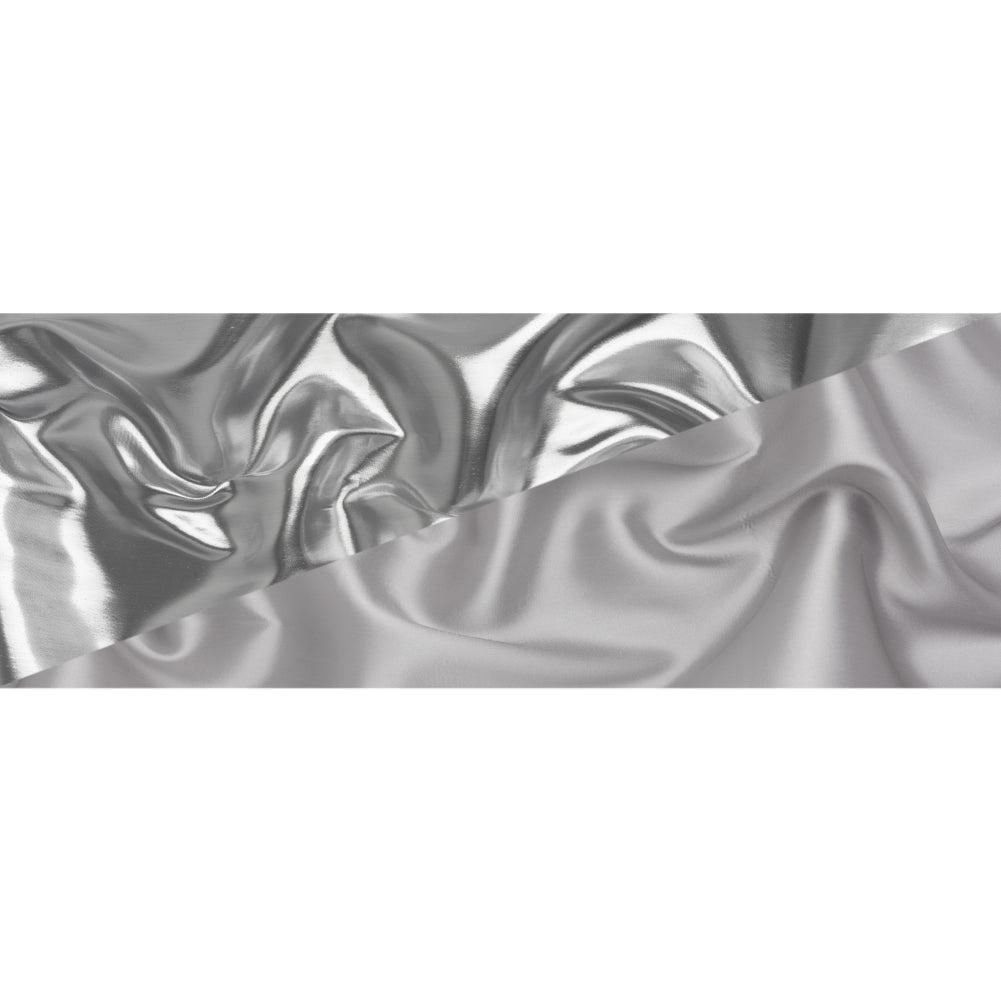 Double Faced Lame Mikado - Silver - Sara Collection