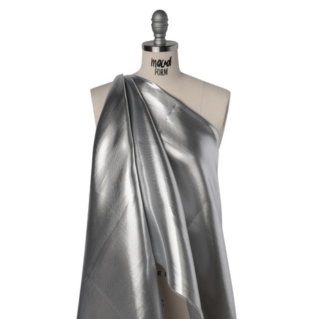 Double Faced Lame Mikado - Silver - Sara Collection