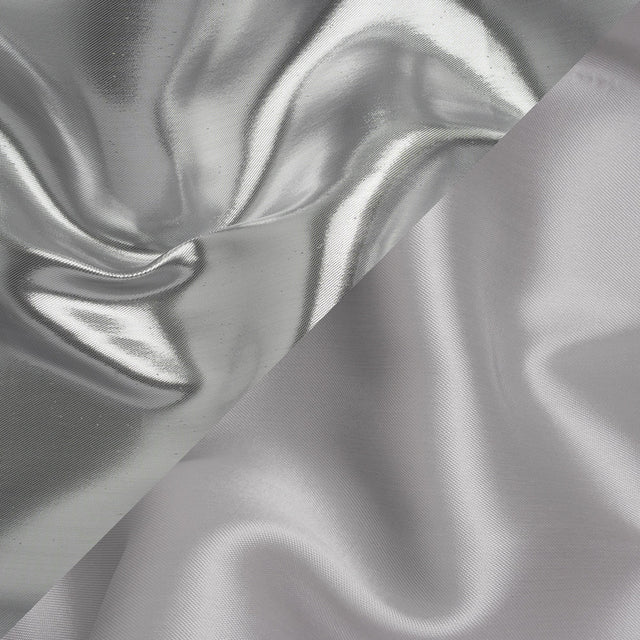 Double Faced Lame Mikado - Silver - Sara Collection
