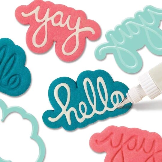 Cookie Cutters Sweet Sugerbelle Stamp and Cutter Set Words 4 Piece