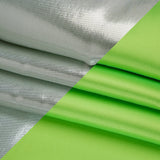 Double Faced Lame Mikado - Neon Green and Silver - Sara Collection