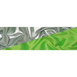Double Faced Lame Mikado - Neon Green and Silver - Sara Collection