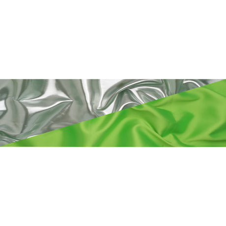 Double Faced Lame Mikado - Neon Green and Silver - Sara Collection