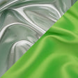 Double Faced Lame Mikado - Neon Green and Silver - Sara Collection