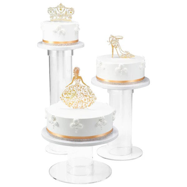 Princess, Crown and Shoe Gold Quinceañera Cake Kit Topper