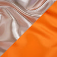 Double Faced Lame Mikado - Neon Orange and Silver - Sara Collection