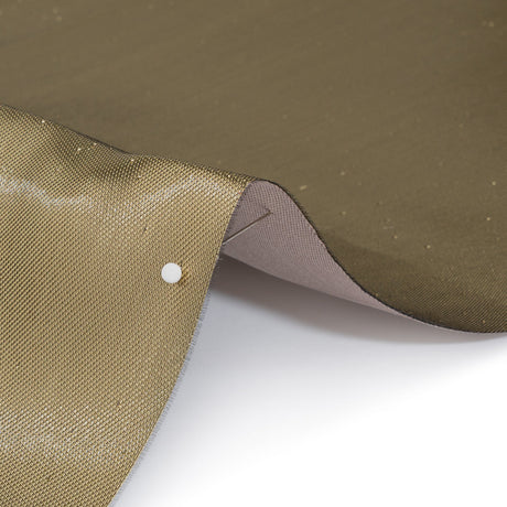 Double Faced Lame Mikado - Taupe and Gold - Sara Collection