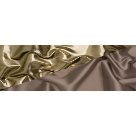 Double Faced Lame Mikado - Taupe and Gold - Sara Collection
