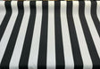 Luxury Stripe Solarium Polyester Fabric - Black And White Vertical Stripes, 54" Width (1 Yard)