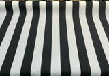 Luxury Stripe Solarium Polyester Fabric - Black And White Vertical Stripes, 54" Width (1 Yard)