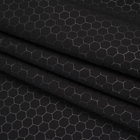 Yaya Han Stretch Scuba Knit - Black Hexagons - Cosplay Collection