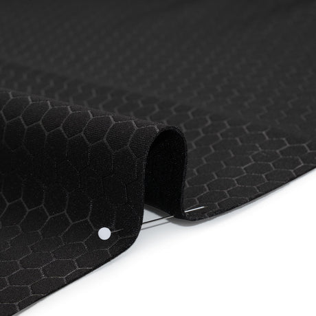 Yaya Han Stretch Scuba Knit - Black Hexagons - Cosplay Collection