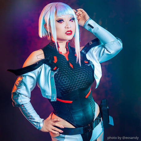 Yaya Han Stretch Scuba Knit - Black Hexagons - Cosplay Collection