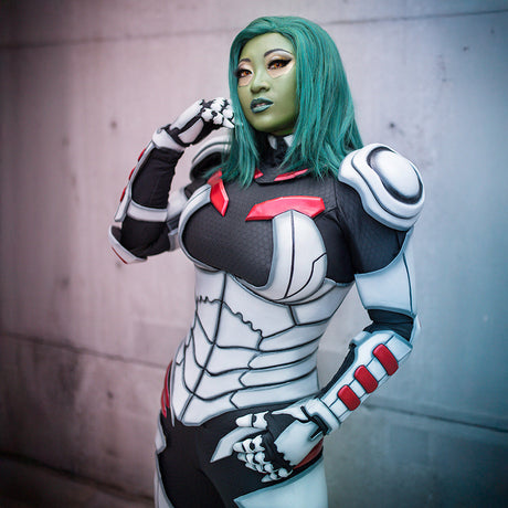 Yaya Han Stretch Scuba Knit - Black Hexagons - Cosplay Collection