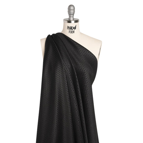 Yaya Han Stretch Scuba Knit - Black Hexagons - Cosplay Collection