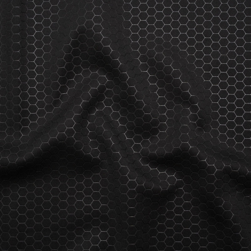 Yaya Han Stretch Scuba Knit - Black Hexagons - Cosplay Collection