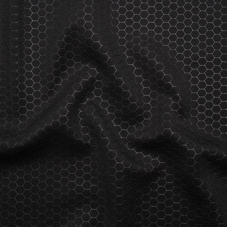 Yaya Han Stretch Scuba Knit - Black Hexagons - Cosplay Collection