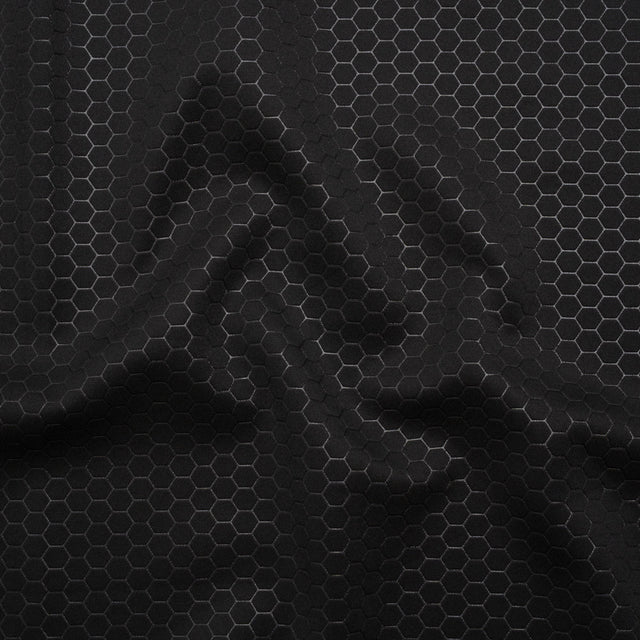 Yaya Han Stretch Scuba Knit - Black Hexagons - Cosplay Collection