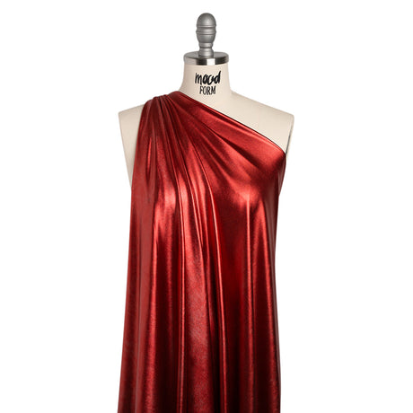 Yaya Han Metallic Foiled Stretch Spandex Polyester Jersey - Red - Cosplay Collection