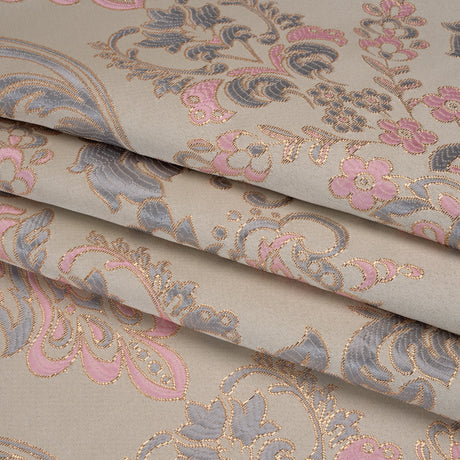 Yaya Han Metallic Duchesse Brocade - Ivory, Pink and Gold Damask Floral - Cosplay Collection