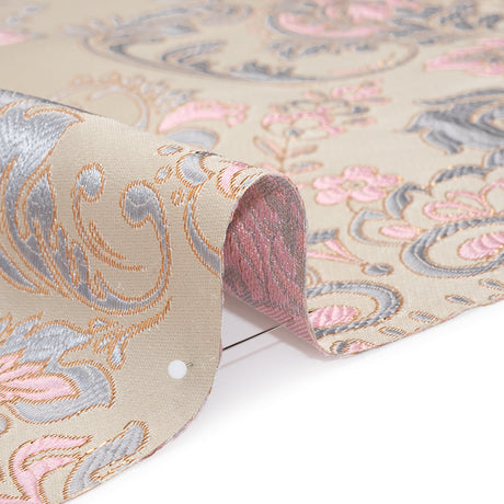 Yaya Han Metallic Duchesse Brocade - Ivory, Pink and Gold Damask Floral - Cosplay Collection