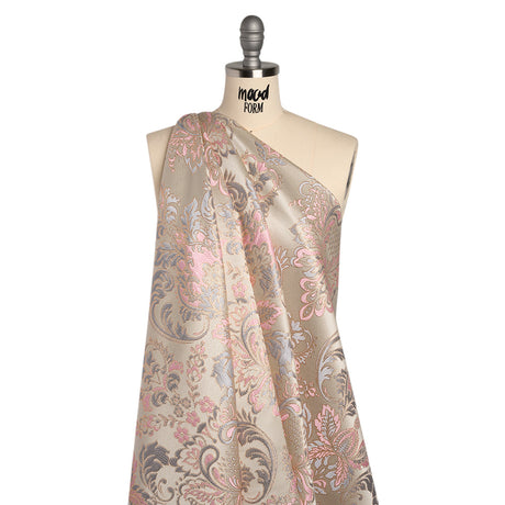 Yaya Han Metallic Duchesse Brocade - Ivory, Pink and Gold Damask Floral - Cosplay Collection
