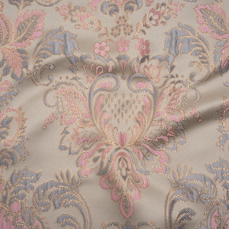 Yaya Han Metallic Duchesse Brocade - Ivory, Pink and Gold Damask Floral - Cosplay Collection