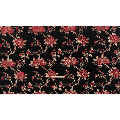 Yaya Han Metallic Chenille Brocade - Black, Red and Gold Floral - Cosplay Collection