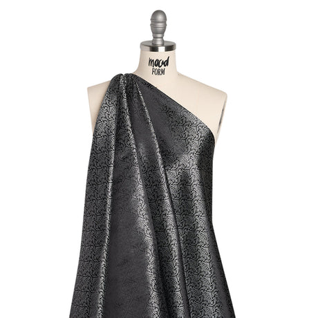 Yaya Han Polyester and Nylon Brocade - Imperial Silver and Black Damask - Cosplay Collection