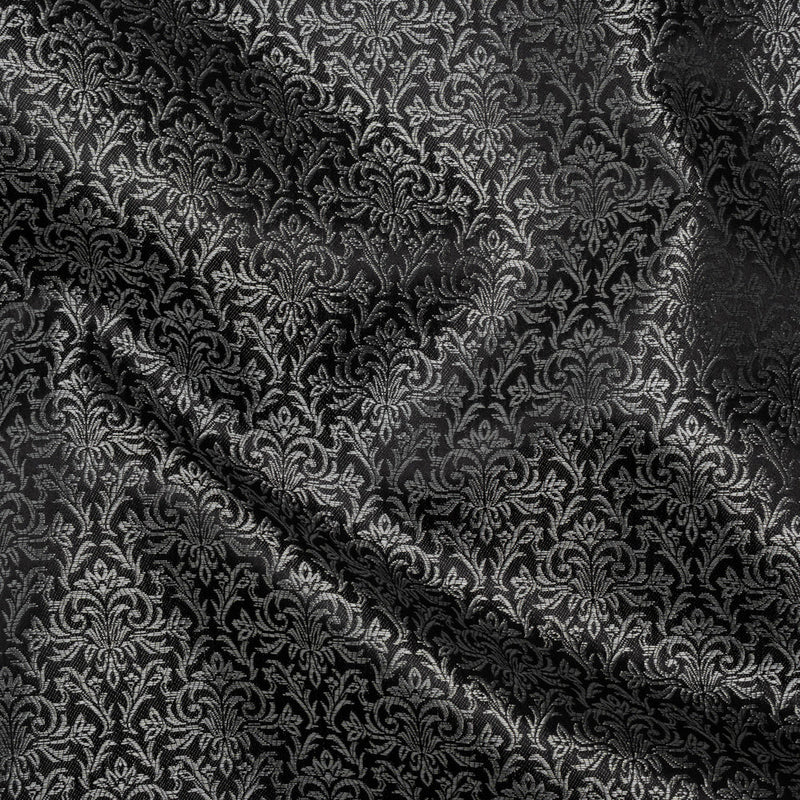 Yaya Han Polyester and Nylon Brocade - Imperial Silver and Black Damask - Cosplay Collection
