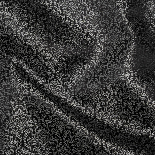Yaya Han Polyester and Nylon Brocade - Imperial Silver and Black Damask - Cosplay Collection