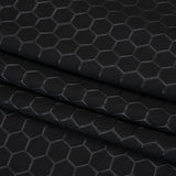 Yaya Han Stretch Polyester Interlock Knit with Puff Print - Black Honeycomb Hexagons - Cosplay Collection