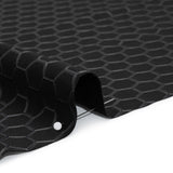 Yaya Han Stretch Polyester Interlock Knit with Puff Print - Black Honeycomb Hexagons - Cosplay Collection
