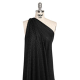 Yaya Han Stretch Polyester Interlock Knit with Puff Print - Black Honeycomb Hexagons - Cosplay Collection