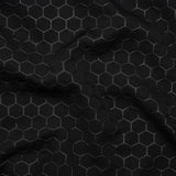 Yaya Han Stretch Polyester Interlock Knit with Puff Print - Black Honeycomb Hexagons - Cosplay Collection