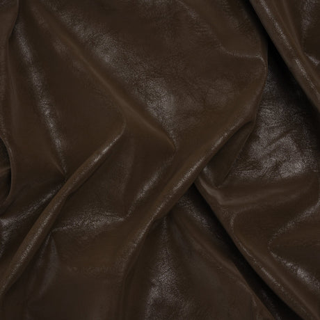 Yaya Han Soft Stretch Faux Leather/Pleather - Distressed Dark Brown with Brushed Backing - Cosplay Collection