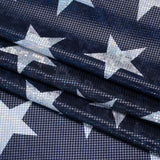 Yaya Han Stretch Spandex Polyester Jersey Print with Holographic Foiling - Navy and Silver Stars - Cosplay Collection