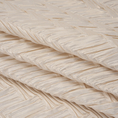 Yaya Han Puckered Novelty Woven - Cream and Gold Geometric Diagonal Stripes - Cosplay Collection