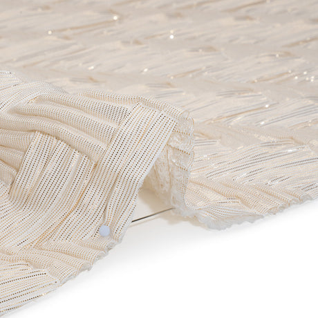 Yaya Han Puckered Novelty Woven - Cream and Gold Geometric Diagonal Stripes - Cosplay Collection