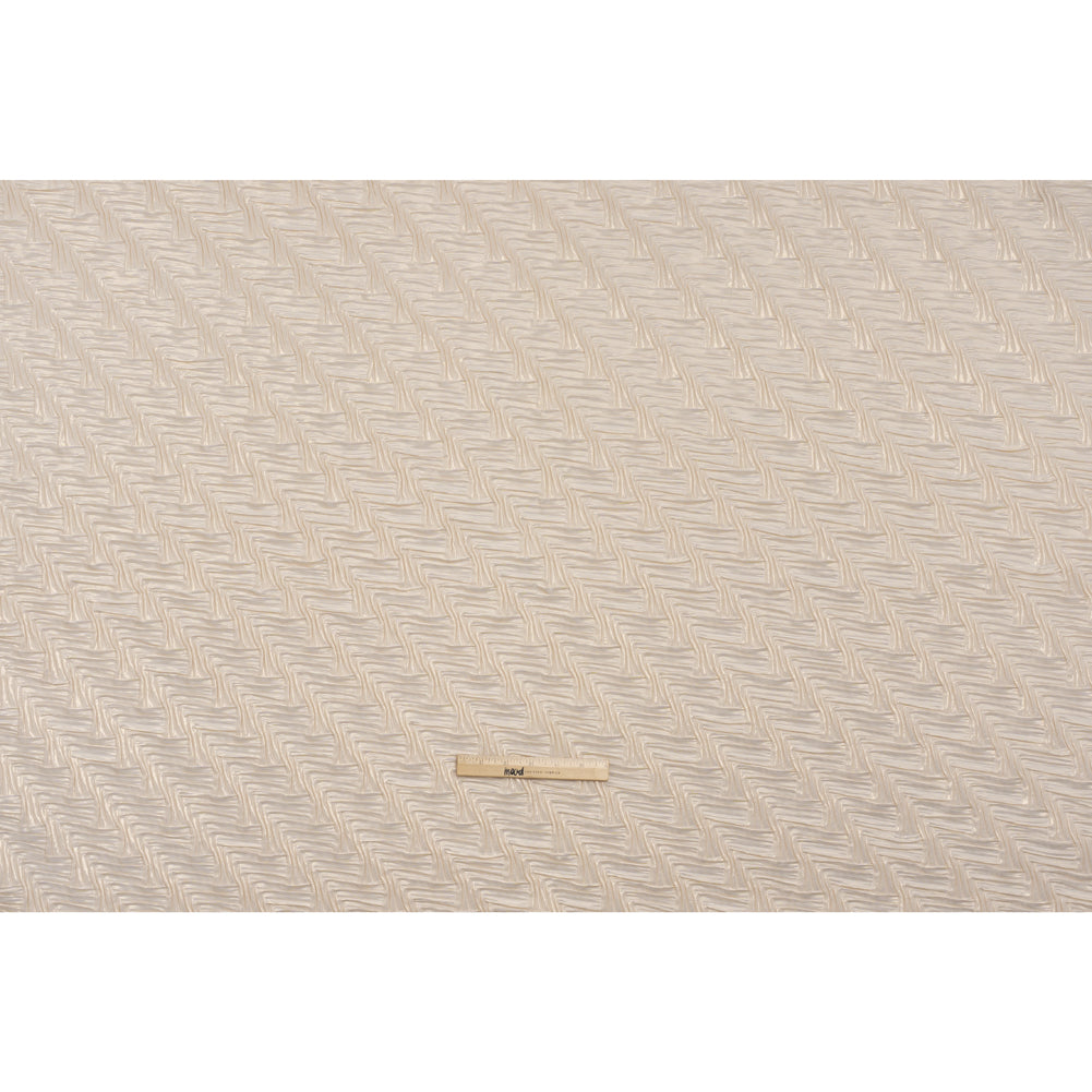 Yaya Han Puckered Novelty Woven - Cream and Gold Geometric Diagonal Stripes - Cosplay Collection